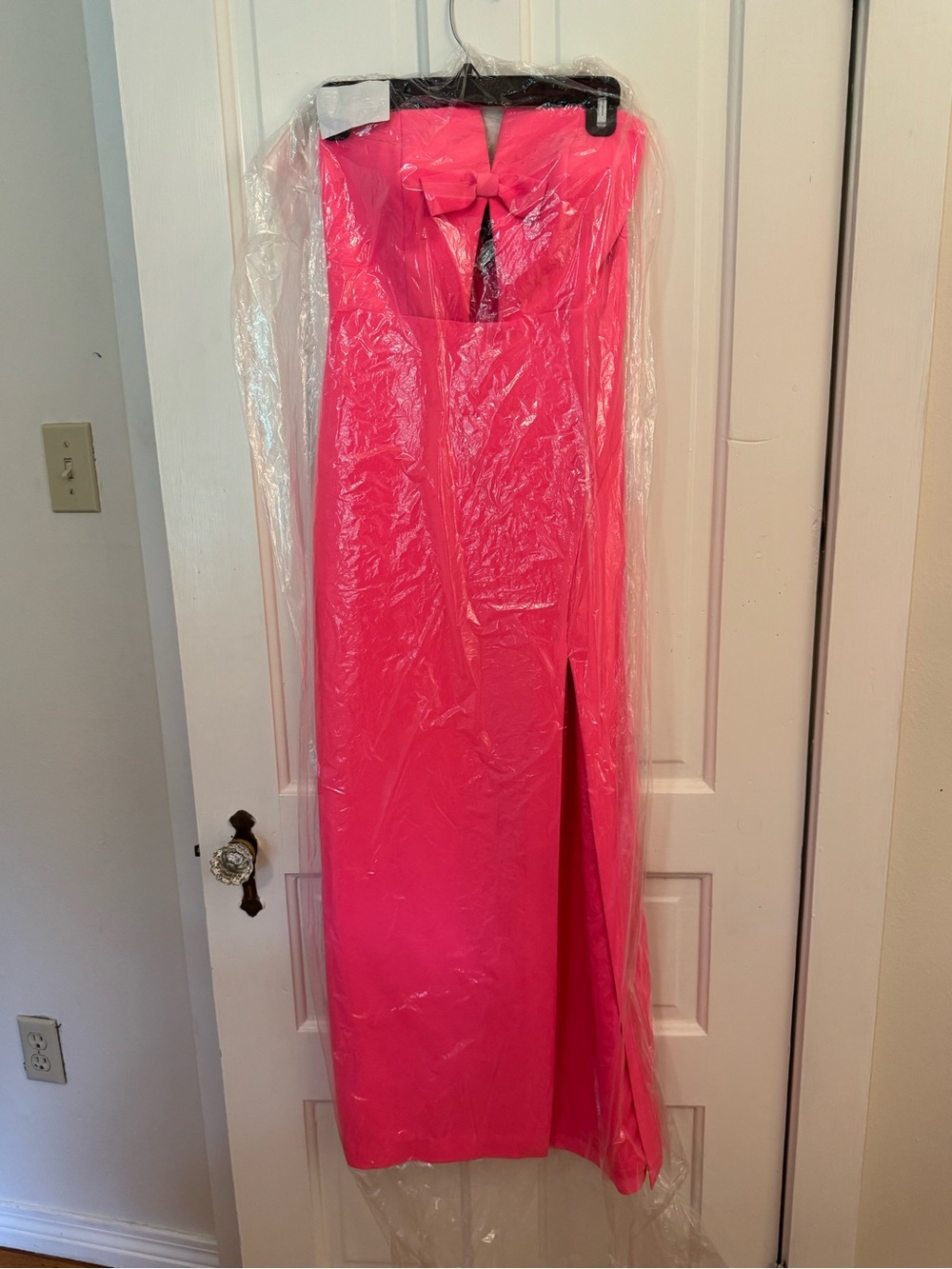 Liv Foster Strapless Pink Bow-Front Evening Gown - Picture 2 of 3
